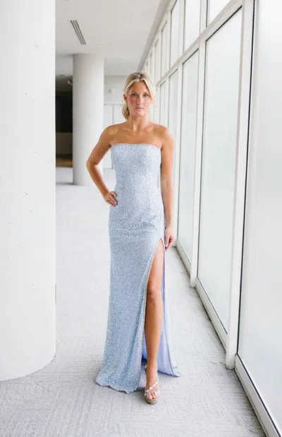 Aleta 1426 Sequin Long Formal Fitted Prom Dress