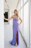 Aleta 1504 Fitted Sequin Long Formal Prom Dress