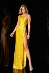 Aleta 717 Formal Long Prom Sequin Evening Gown In Yellow
