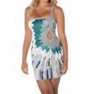 Aleta Beaded Cutout Cocktail Dress In Silver Multi In Multi