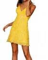 Aleta Short Beaded And Sequined Homecoming Dress In Neon Yellow In Yellow