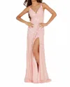 Aleta Strappy Back Double Strap Formal Gown In Crystal Pink In Pink