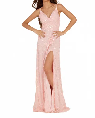 Aleta Strappy Back Double Strap Formal Gown In Crystal Pink