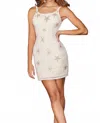 Aleta Strappy Back Scoop Neck Dress In Ivory/silver In White