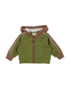 Aletta Newborn Boy Sweatshirt Military Green Size 3 Cotton, Elastane In Green
