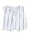 Aletta Newborn Boy Tailored Vest Slate Blue Size 3 Viscose, Polyester, Polyamide, Elastane In Blue