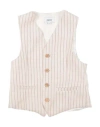 Aletta Toddler Boy Tailored Vest Beige Size 7 Linen, Cotton In Beige