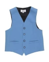 Aletta Toddler Girl Tailored Vest Pastel Blue Size 6 Linen, Cotton In Blue