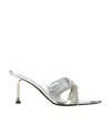 Alev� 85mm Metallic-finish Leather Mules In Gray