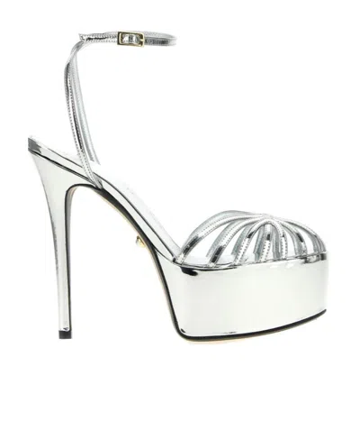 Alev� Clio 90mm Leather Sandals In White