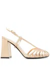 Alevì 100mm Leather Sandals In Gold