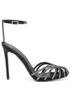 Alevì Penelope 110 Sandals In Black Fabric In Black