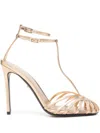 Alevì Stella 110 Sandals In Powder Patent Leather In Gold