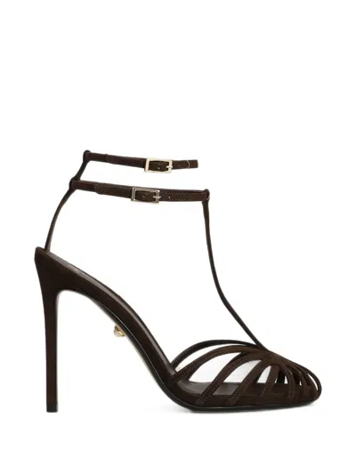 Alevì 110mm Stella Strappy Cage Sandals In Brown