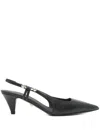 Alevì Leather Slingback Pumps In Black
