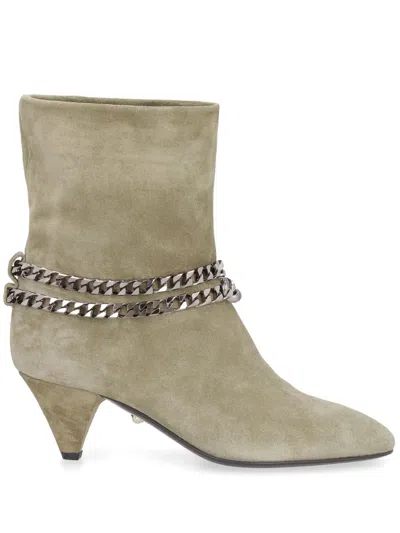 Alevì Futura Suede Ankle Boots In Green
