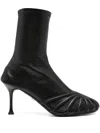 Alevì Iman 095 High Heels Ankle Boots In Black Leather In Black
