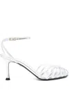 Alevì Ally 095 Sandals In White Patent Leather In Silber