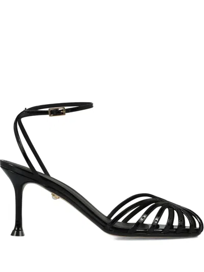 Alevì 75mm Karel Ankle-strap Leather Sandals In Black