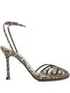 Alevì 95mm Ally Leopard-print Sandals In Brown