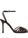 Alevì 95mm Ally Strappy Pumps In Burgundy