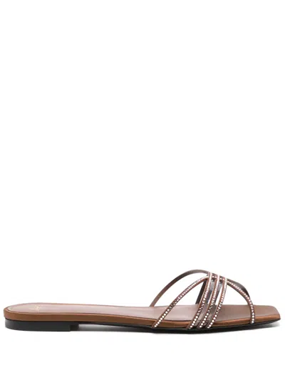 Alevì Agnese Flat Sandals In Brown