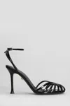 Alevì Ally 95 Sandals In Black Patent Leather In Black