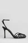 Alevì Ally 95 Sandals In Black Patent Leather In Multi