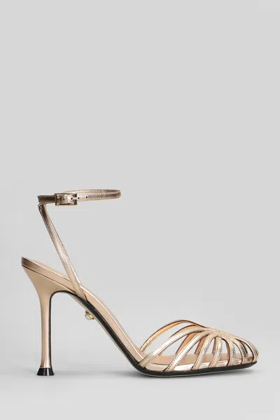 Alevì Ally 95 Sandals In Bronze Leather In Brown