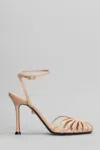 Alevì Stella 110 Sandals In Powder Patent Leather In Powder