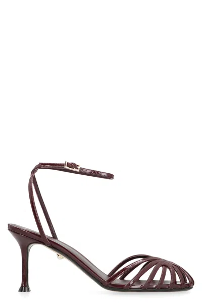 Alevì Ally Leather Sandals In Burgundy
