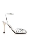 Alevì Ally 095 Sandals In White Patent Leather In Silver