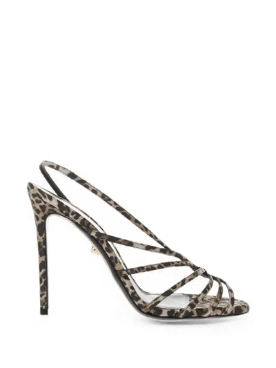 Alevì Animal-print Transparent-panel Sandals In Brown