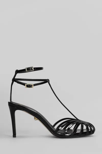 Alevì Anna 80 Sandals In Black Patent Leather