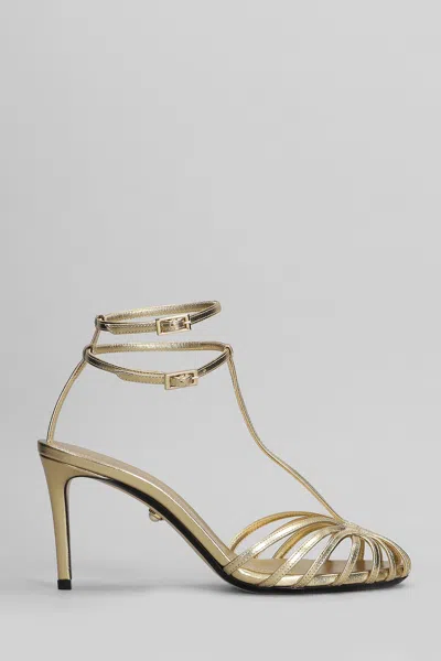 Alevì Anna 80 Sandals In Gold Leather