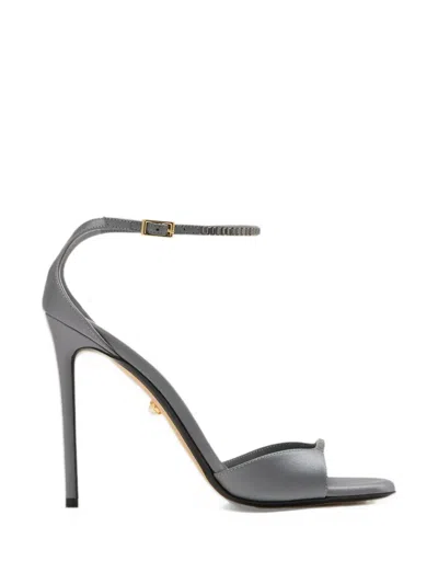 Alevì Bar 110 Crystal-embellished Satin Sandals In Gray