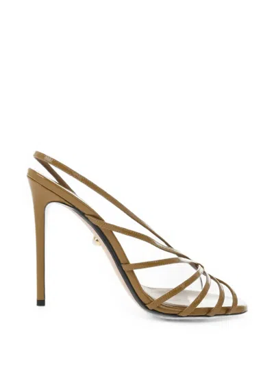 Alevì Benny Patent-leather Sandals In Brown