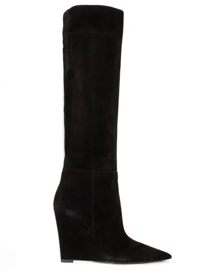 Alevì Black Suede Knee-high Boots