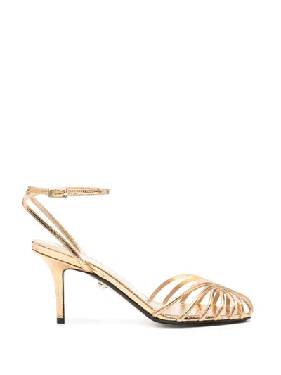 Alevì Blake Cage Sandals In Gold