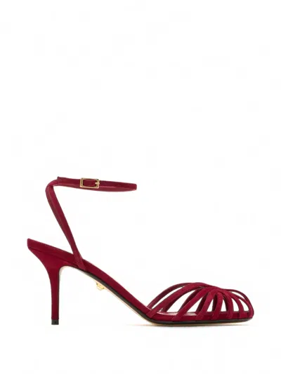 Alevì Blake Caged Suede Sandals In Red