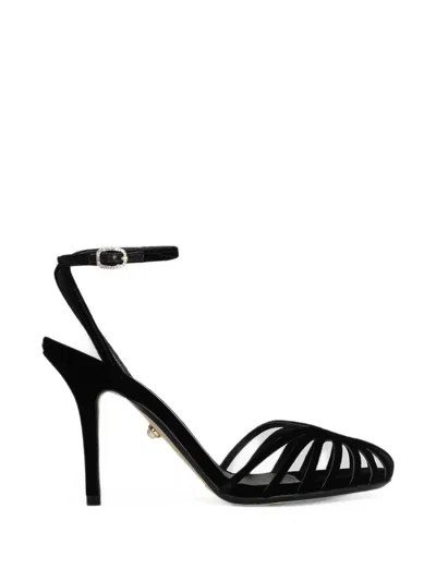 Alevì Blake Cage-strap Stiletto Sandals In Black