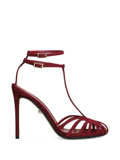 Alevì Cage-strap Stiletto-heel Sandals In Red