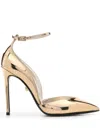 Alevì Camilla 110mm Leather Pumps In Gold