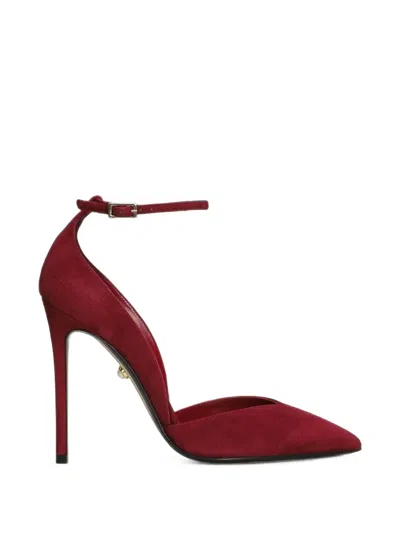 Alevì Camilla Pointed-toe Ankle-strap Pumps In Red