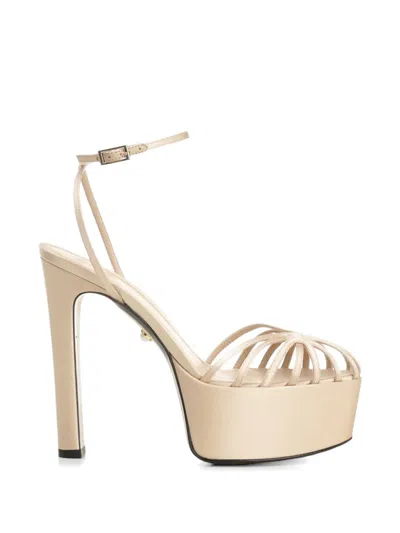 Alevì Clio Leather Sandals In Neutral