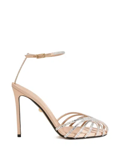 Alevì Crystal-embellished Strap Sandals In Neutral
