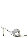 Alevì 85mm Metallic-finish Leather Mules In Silver