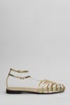 Alevì Elena 005 Flats In Gold Leather In Gold