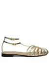 Alevì Elena 005 Flats In Gold Leather In Gold