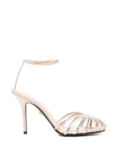 Alevì Embellished Strap Sandals In Neutral